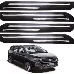 SCA Rubber Car Side Bumper Protector Guard with Double Chrome Strip for MG Hector All Model Black (Set of 4)-picture-33