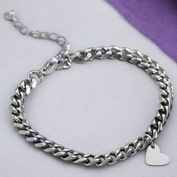 MYKI Stainless Steel Silver-Plated Anti-Tarnish Heart Wraparound Bracelet-picture-39