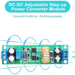 REES52 DC-DC Buck Converter Step Down Module, DC 6.5V-60V to 1.25-30V 10A Adjustable Power Supply Voltage Regulator Module, Voltage Step Down Converter Board image 2