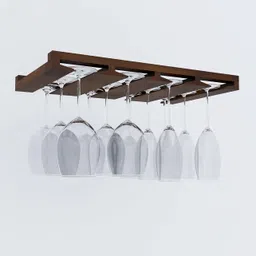 Genuine Decor Stemware Glass Rack Makes Dull Kitchens or Bar Perfectly Fits 6-12 Glasses Under Cabinet with Included Screws Great Hanging Bar Glass Rack (Black) image 1