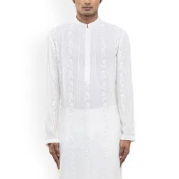SDS By Kushal Shah Men Floral Embroidered Regular Kurta with Trousers image 4