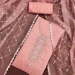 KALINI Organza Unstitched Dress Material-picture-26