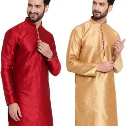 JEXI Men Regular Pure Silk Kurta with Pyjamas image 4