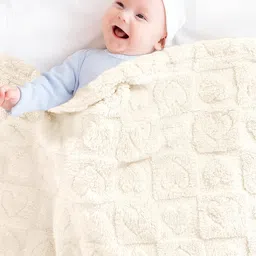 SYGA Fleece Baby Blanket Ultra Soft Heart Chex Design, Cozy Fluffy Polyester Blanket for Newborn Infant Toddler, Crib & Stroller Use 30 x 40 inch (White) image 2