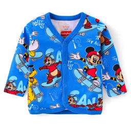 Babyhug Disney Interlock Knit Full Sleeves Jhablas with Mickey Mouse & Friends Graphics Pack of 3 - Red Yellow & Blue image 4