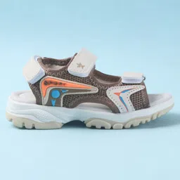 Cute Walk by Babyhug Velcro Closure Sandals with 3D Applique - Tan image 4