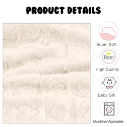 SYGA Fleece Baby Blanket Ultra Soft Heart Chex Design, Cozy Fluffy Polyester Blanket for Newborn Infant Toddler, Crib & Stroller Use 30 x 40 inch (White) image 4