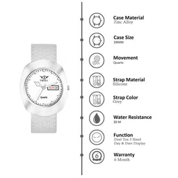 TWIXY Men Brass Dial & Straps Analogue Date Aperture Watch TYW-RD-1 GREY SILICON image 4