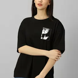 Kushi Flyer Women Printed Drop-Shoulder Sleeves Applique T-shirt-picture-17