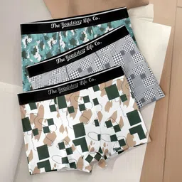 The Roadster Lifestyle Co Pack Of 3 Printed Breathable Trunks-picture-11