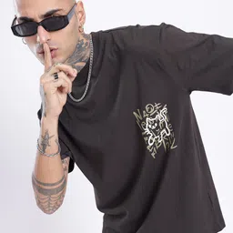 glitchez Urban Vibe Typography Printed Relaxed Fit T-shirt-image-42