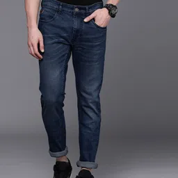 WROGN Men Blue Slim Tapered Fit Light Fade Stretchable Jeans-picture-35