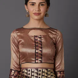 Mitera Mauve & Gold-Coloured Silk Blend Woven Design Kanjeevaram Saree image 2