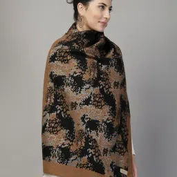 Mafadeny Brown Regular Fit Printed Stole image 3