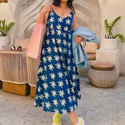 GoSriKi Floral Print A-Line Midi Dress-picture-26