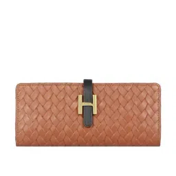 Hidesign Tan Textured Zip Around Wallet for Women-image-61