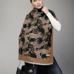 Mafadeny Brown Regular Fit Printed Stole image 5