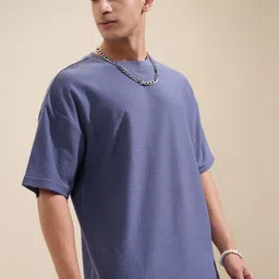 HIGHLANDER Men Solid Round Neck Cotton Oversized T-Shirt-picture-18
