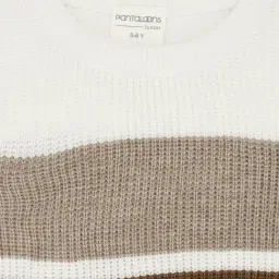 Pantaloons Junior Boys Mocha Bisque Color Block Sweater image 3