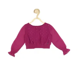 Peter England Kids Pink Embellished Full Sleeves Top-image-58