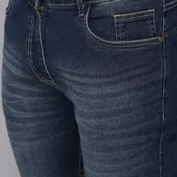 Allen cooper Dark Blue Regular Fit Lightly Washed Jeans image 4