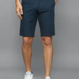Allen Solly Blue Cotton Slim Fit Shorts-picture-25
