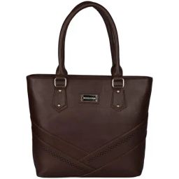 Bellissa Brown Solid Medium Shoulder Handbag-picture-9