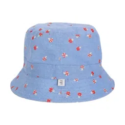 Forever 21 Blue Printed Cotton Bucket Hat-picture-33