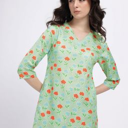 Anouk Rustic Floral Printed V-Neck Straight Kurti-picture-49