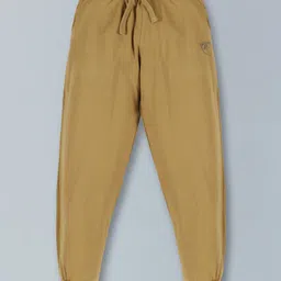 Kiddopanti Pack Of 2 Full Length Track Pants With Side Pockets - Black & Khaki Brown image 4