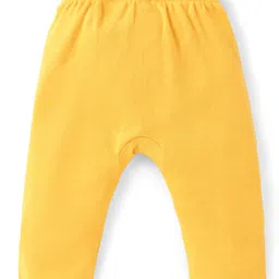 Babyhug Interlock Full Length Diaper Leggings With Floral & Polka Dots Print Pack Of 3 - Blue Pink & Yellow image 3