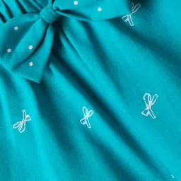 Tango Single Jersey Knit Knee Length Shorts With Bow Applique - Sea Green image 3