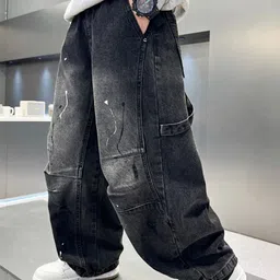 LULU & SKY Boys Wide Leg High-Rise Light Fade Jeans-picture-13