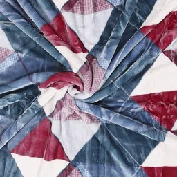 Monte Carlo Blue & Red Heavy Winter Double Bed Blanket 871 GSM image 4