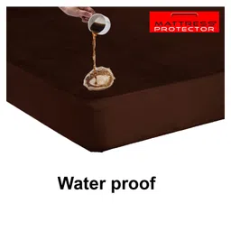 Mattress Protector Water Proof Terry Cotton Noiseless Soft Breathable Fit Mattress Protector - Coffee image 5