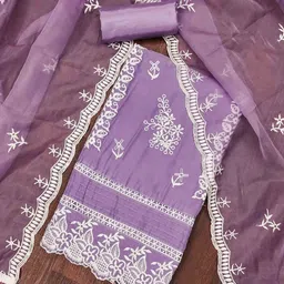 KALINI Embroidered Organza Unstitched Dress Material-picture-37