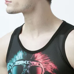 Wear Your Mind Men Black Printed Scoop Neck T-shirt image 3
