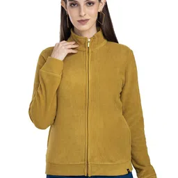 Moda Elementi Women Mock Collar Front-Open Sweatshirt-image-30