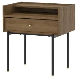 ikea rådmansö Bedside table, brown walnut effect, 54x38x58 cm image 1