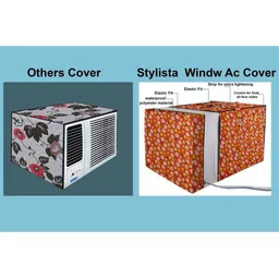 Stylista Orange Solid Waterproof Air Conditioner Covers image 2