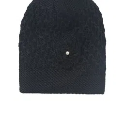 EL REGALO Kids Black Self Design Wool Beanie image 5