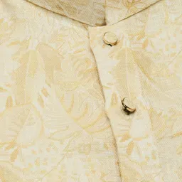 Sangria Men Yellow Cotton Kurta Embellished With Sequins image 3