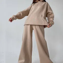 HERE&NOW Long Sleeves Hooded Sweatshirt With Trouser Co-Ords-picture-41