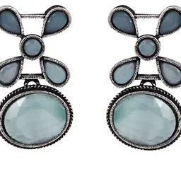 PUJVI Artificial Stone Studded Contemporary Studs image 3