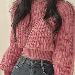 Outzidr Women High Neck Ribbed Pullover Sweaters-image-6