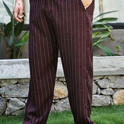 Instafab Plus Men Striped Printed Comfort Trousers-picture-34
