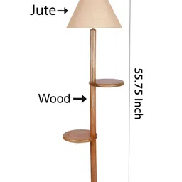 Devansh Beige Conical Wooden Floor Lamp image 2