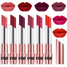 VOLO Set Of 6 Creme Matte Lipsticks 3.5 g-Dark Peach-Red-Wine-Rose Pink-Passion Pink-Coral-picture-18