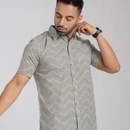 Cotton Curio Men Comfort Opaque Printed Casual Shirt-image-72