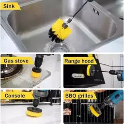 HPT Wet & Dry Drill Brush Attachment for Flooring & Car Cleaning Set of 4 image 5